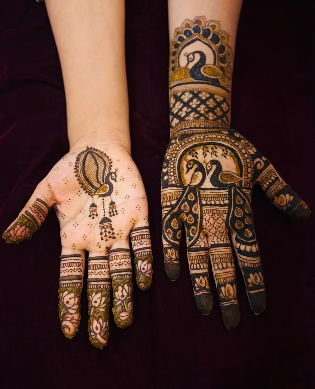 Back hand mehendi design 9 by Henna Tales by Thaash, mehendi artist in Bangalore